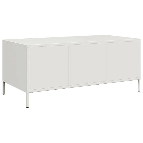 Weißer Couchtisch aus Stahl 101,5 cm