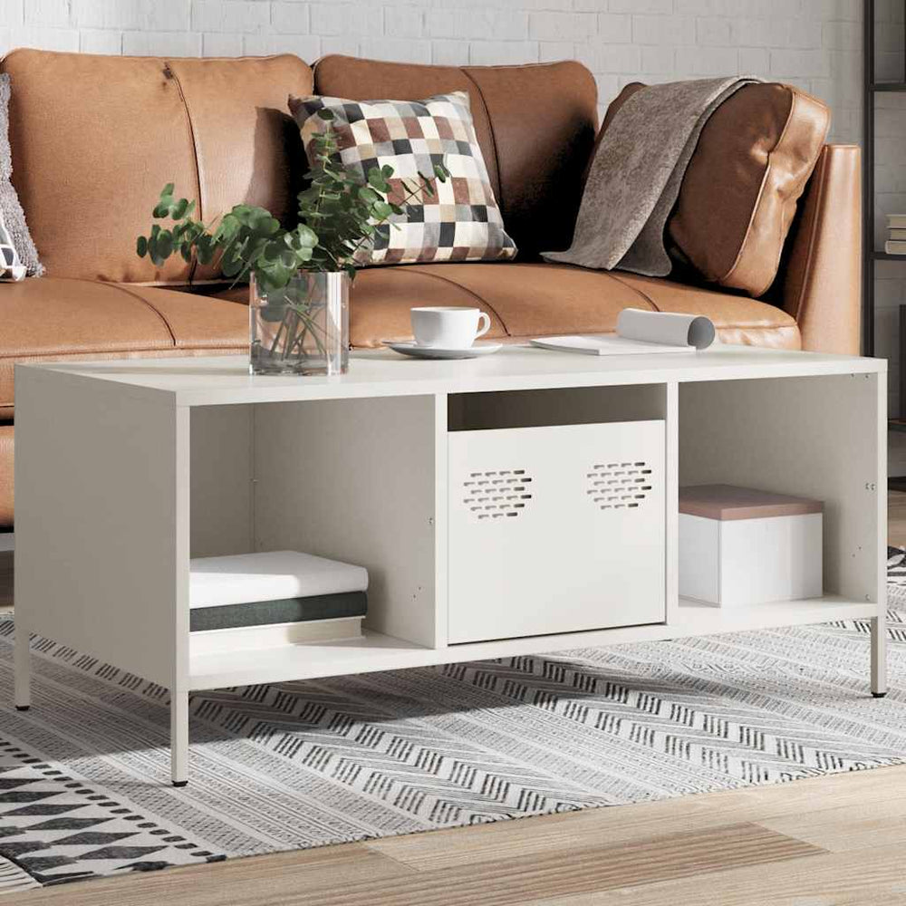 Weißer Couchtisch aus Stahl 101,5 cm