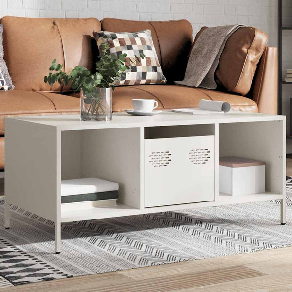 Weißer Couchtisch aus Stahl 101,5 cm