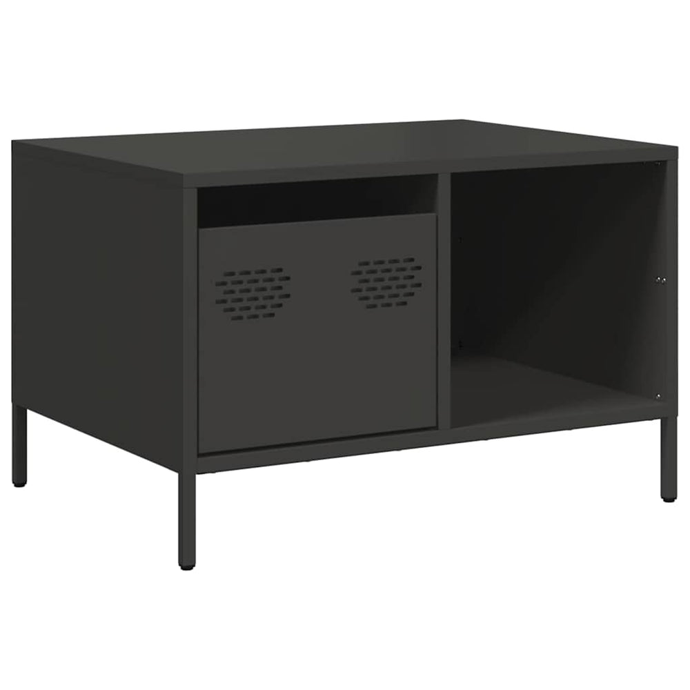 Schwarzer Couchtisch aus Stahl 68,5x50 cm
