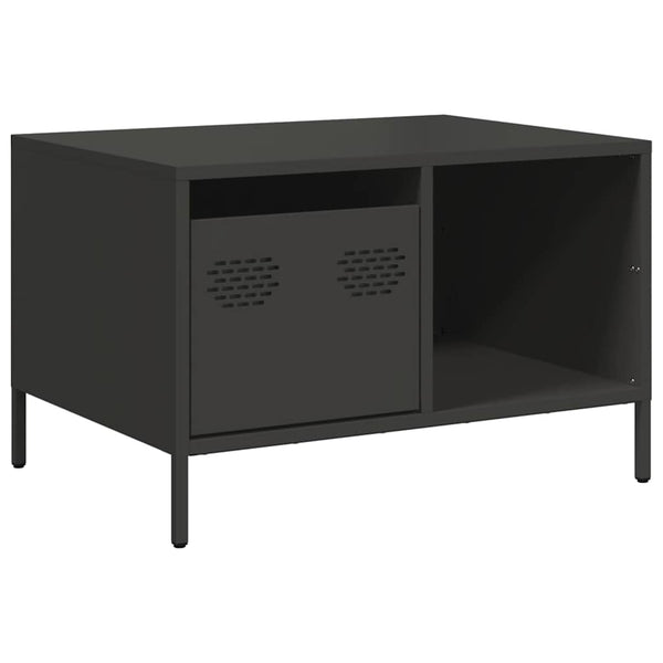 Schwarzer Couchtisch aus Stahl 68,5x50 cm