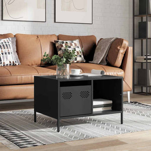 Schwarzer Couchtisch aus Stahl 68,5x50 cm