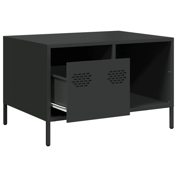 Schwarzer Couchtisch aus Stahl 68,5x50 cm