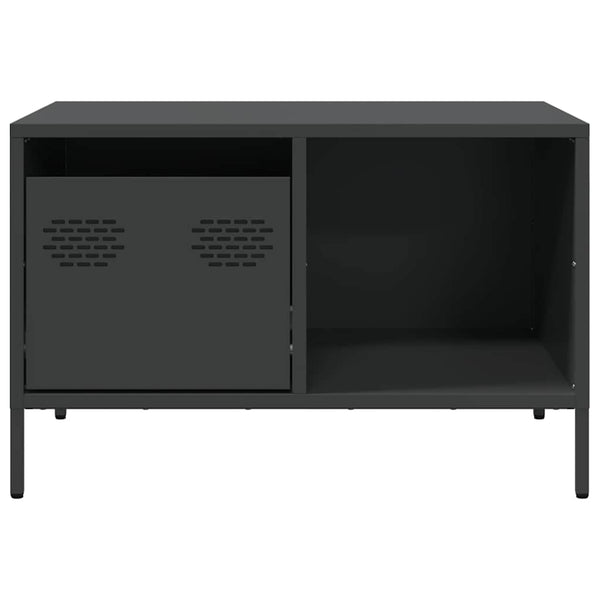 Schwarzer Couchtisch aus Stahl 68,5x50 cm