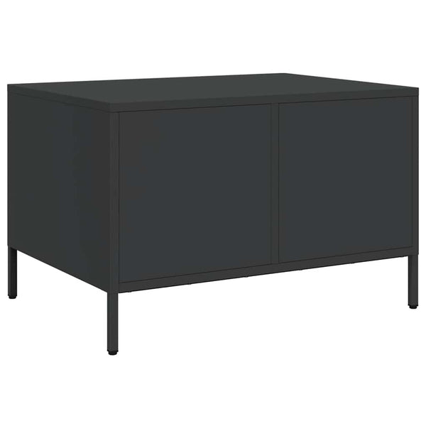Schwarzer Couchtisch aus Stahl 68,5x50 cm
