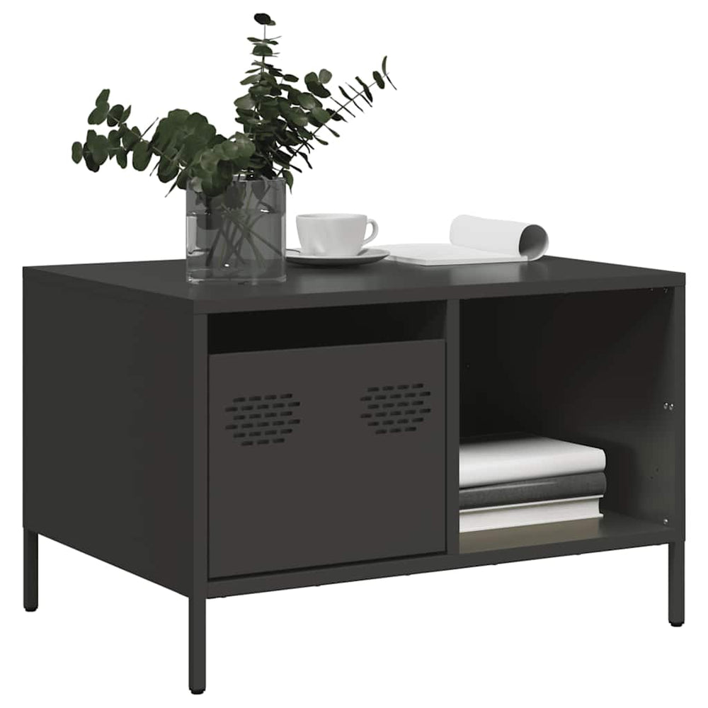 Schwarzer Couchtisch aus Stahl 68,5x50 cm