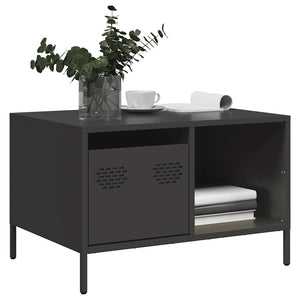 Schwarzer Couchtisch aus Stahl 68,5x50 cm