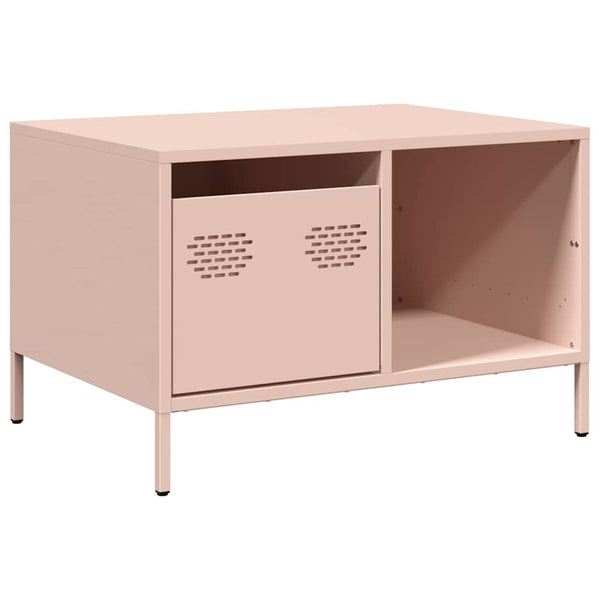 Rosa Couchtisch aus Stahl, 68,5 cm