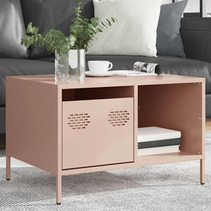 Rosa Couchtisch aus Stahl, 68,5 cm
