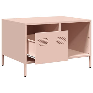 Rosa Couchtisch aus Stahl, 68,5 cm