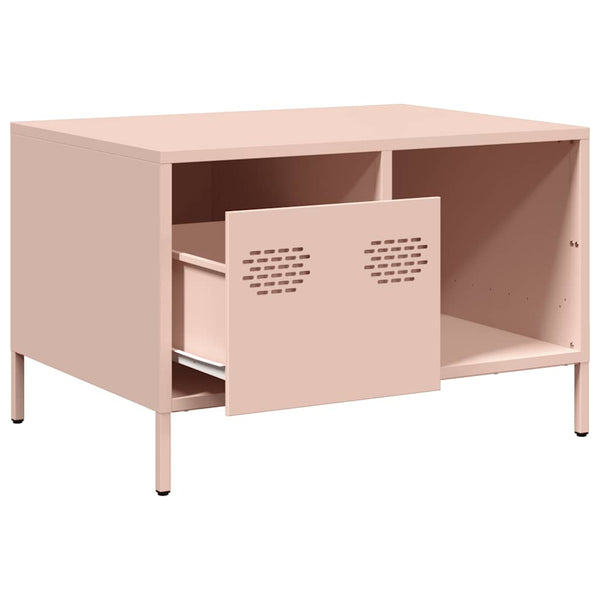 Rosa Couchtisch aus Stahl, 68,5 cm