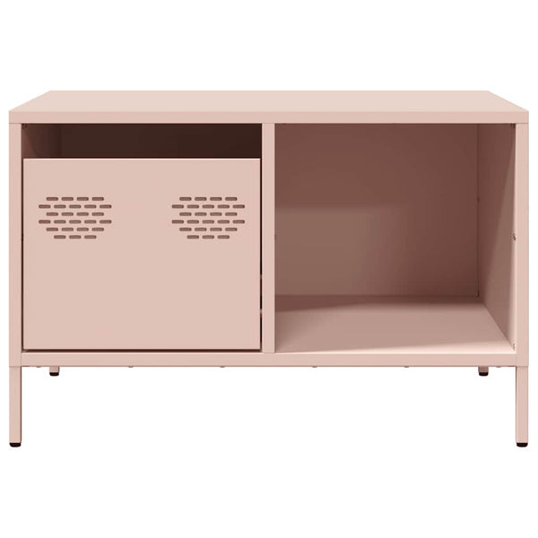 Rosa Couchtisch aus Stahl, 68,5 cm