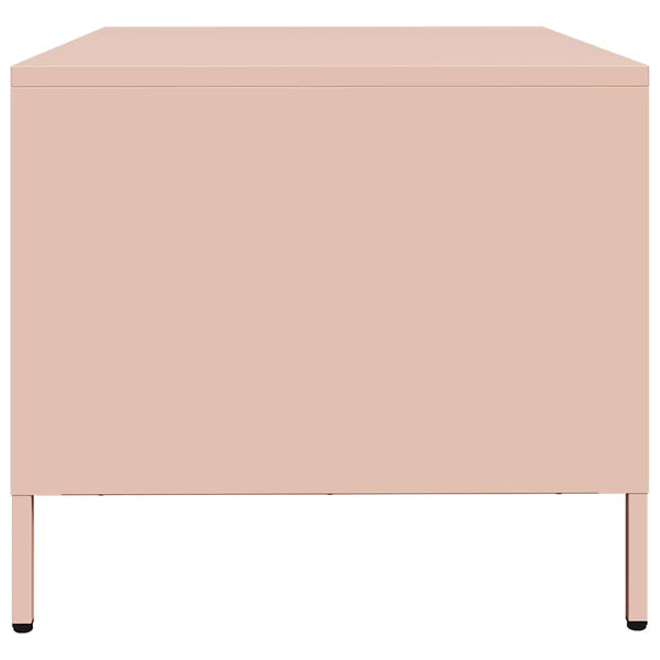 Rosa Couchtisch aus Stahl, 68,5 cm