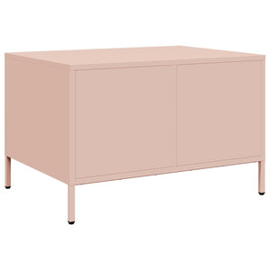 Rosa Couchtisch aus Stahl, 68,5 cm