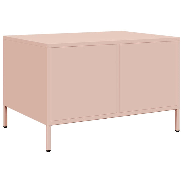 Rosa Couchtisch aus Stahl, 68,5 cm