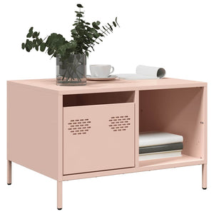 Rosa Couchtisch aus Stahl, 68,5 cm