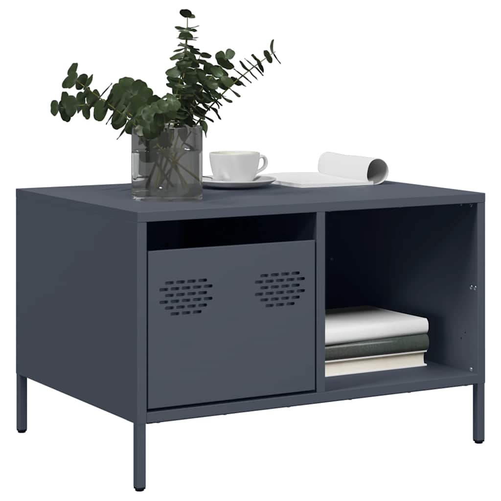 Anthrazit Couchtisch aus kaltgewalztem Stahl