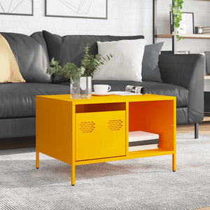 Senfgelber Couchtisch aus Stahl