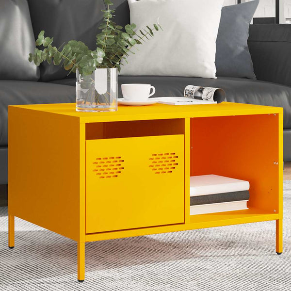 Senfgelber Couchtisch aus Stahl