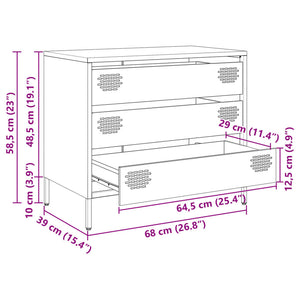Anthrazit Sideboard, 68 cm Stahl