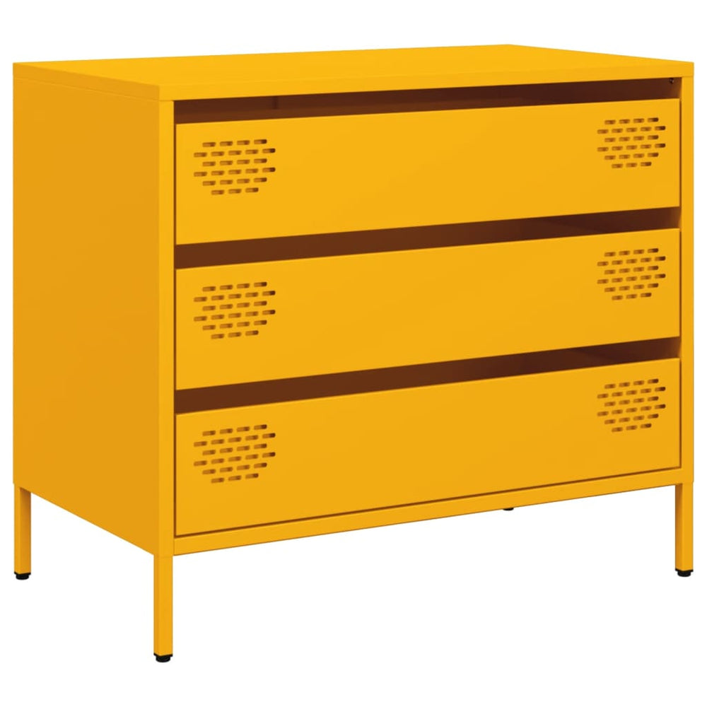 Senfgelbes Sideboard, 68 cm, Stahl