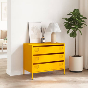 Senfgelbes Sideboard, 68 cm, Stahl