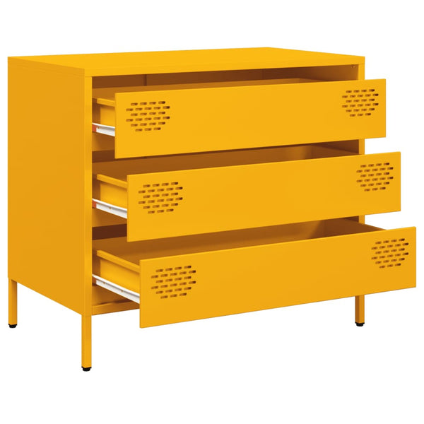 Senfgelbes Sideboard, 68 cm, Stahl
