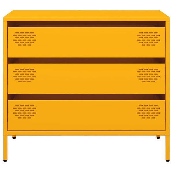 Senfgelbes Sideboard, 68 cm, Stahl