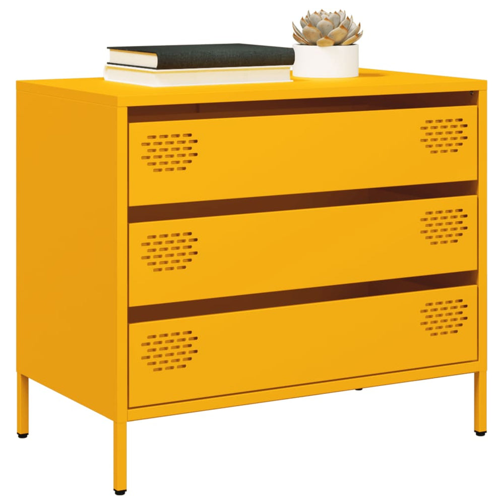 Senfgelbes Sideboard, 68 cm, Stahl