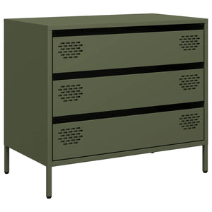 Olivgrünes Sideboard 68 cm aus Stahl