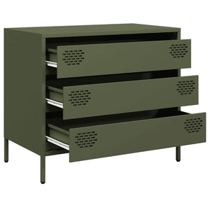 Olivgrünes Sideboard 68 cm aus Stahl