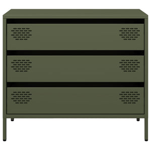 Olivgrünes Sideboard 68 cm aus Stahl