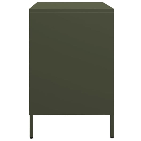 Olivgrünes Sideboard 68 cm aus Stahl