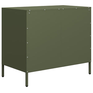 Olivgrünes Sideboard 68 cm aus Stahl