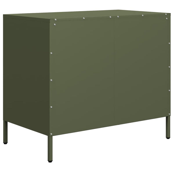 Olivgrünes Sideboard 68 cm aus Stahl