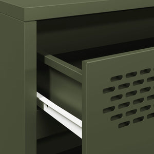 Olivgrünes Sideboard 68 cm aus Stahl