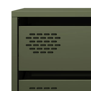 Olivgrünes Sideboard 68 cm aus Stahl