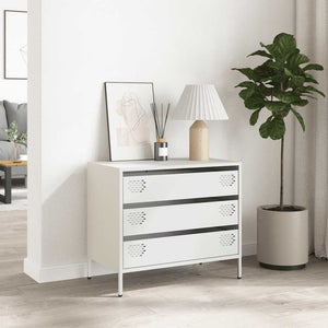 Weißes Sideboard aus Stahl, 68 cm
