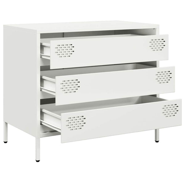 Weißes Sideboard aus Stahl, 68 cm