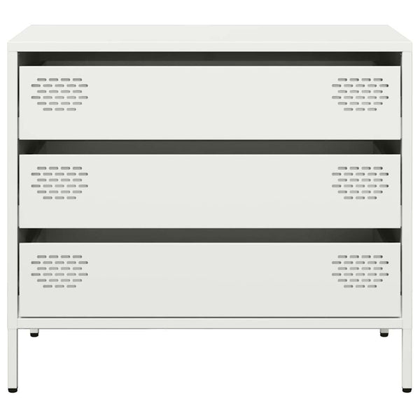 Weißes Sideboard aus Stahl, 68 cm