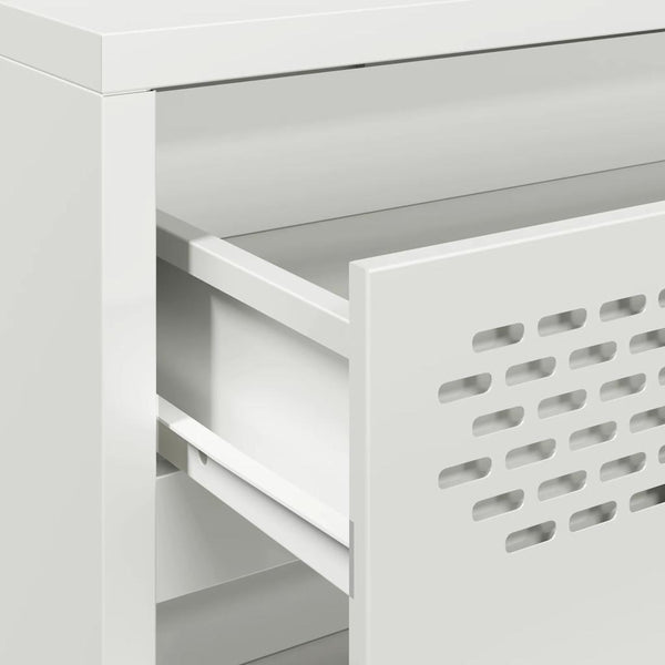 Weißes Sideboard aus Stahl, 68 cm