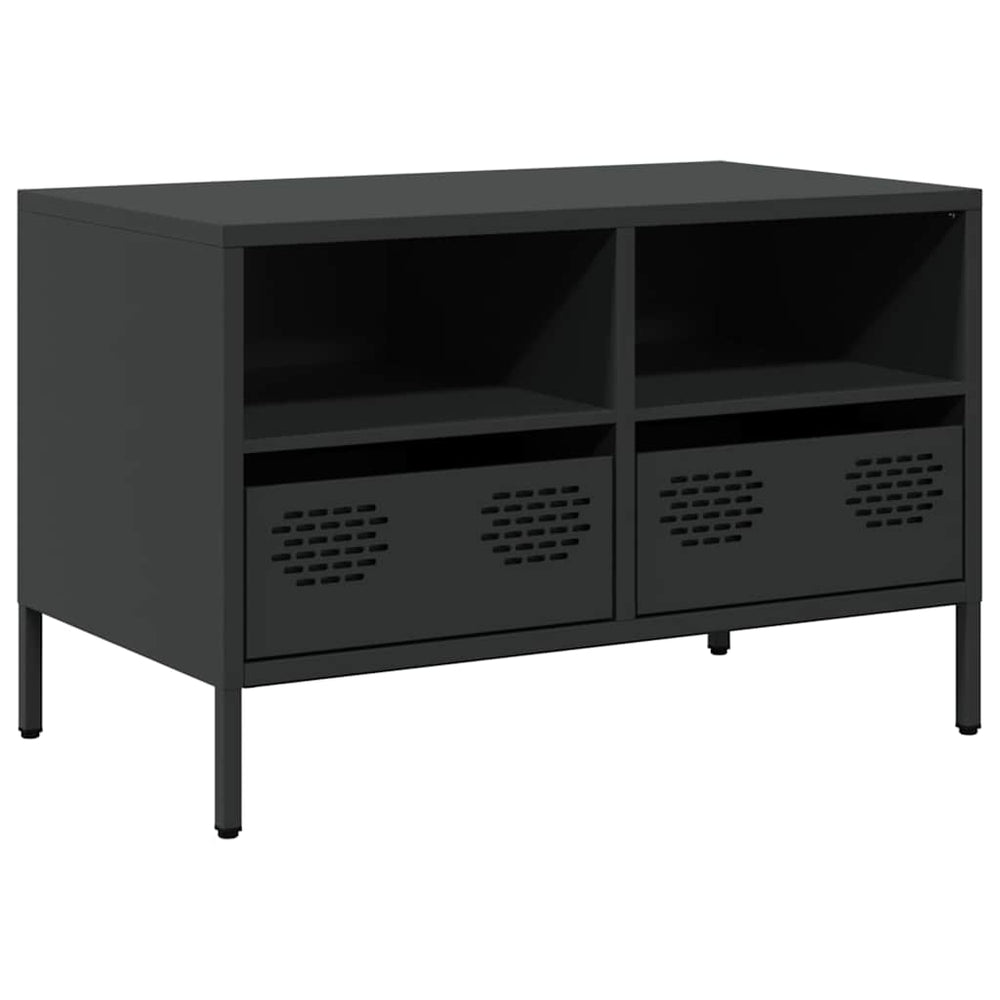 Schwarzer TV-Schrank aus Stahl, 68 cm