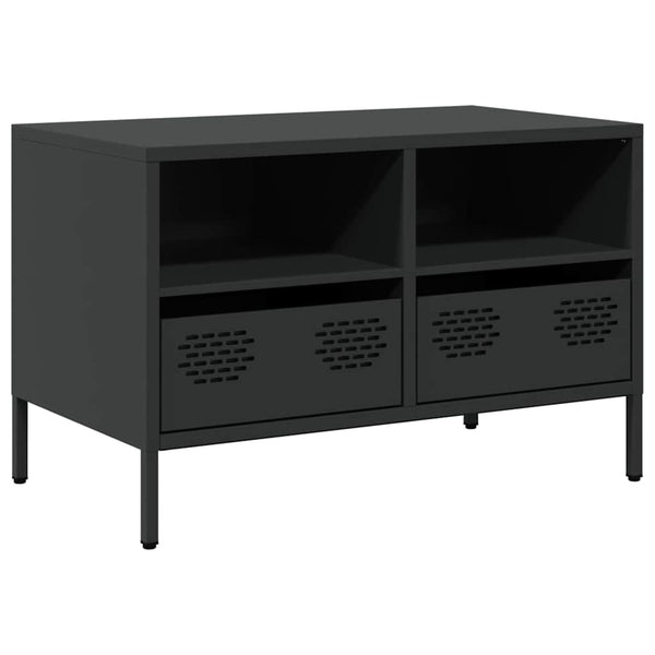 Schwarzer TV-Schrank aus Stahl, 68 cm