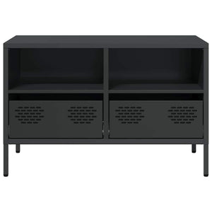 Schwarzer TV-Schrank aus Stahl, 68 cm