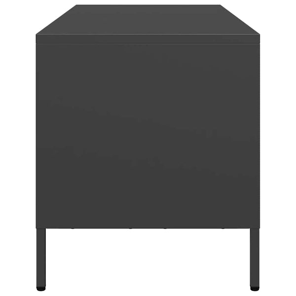 Schwarzer TV-Schrank aus Stahl, 68 cm
