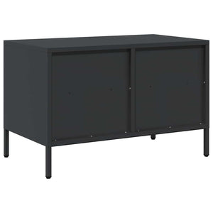 Schwarzer TV-Schrank aus Stahl, 68 cm