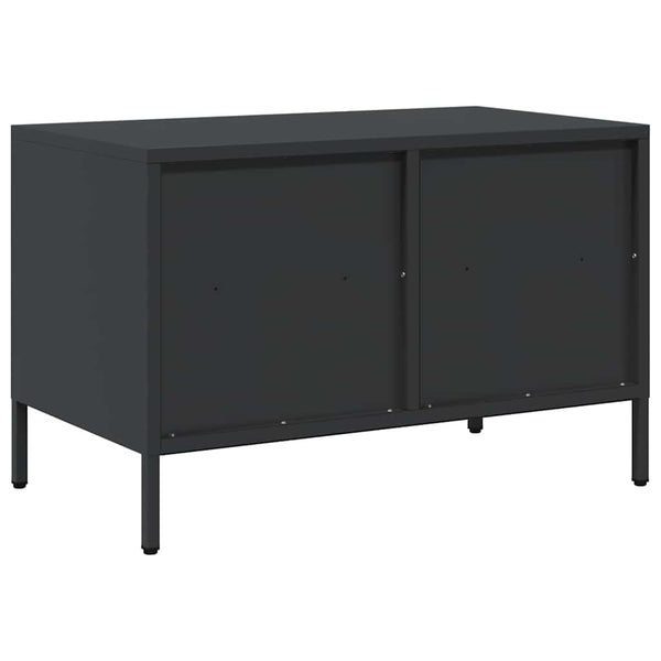 Schwarzer TV-Schrank aus Stahl, 68 cm