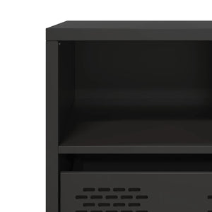 Schwarzer TV-Schrank aus Stahl, 68 cm
