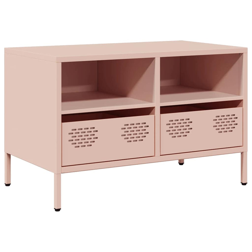 vidaXL Meuble TV Rose 68x39x43,5 cm Acier laminé à froid
