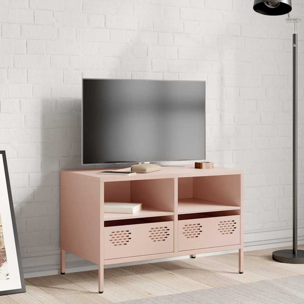 Rosa TV-Schrank aus Stahl, 68 cm